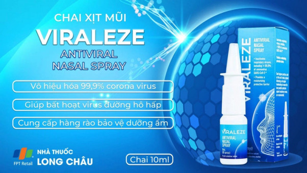 Nhà thuốc Long Châu chính thức phân phối độc quyền xịt mũi Viraleze nhập khẩu từ Úc